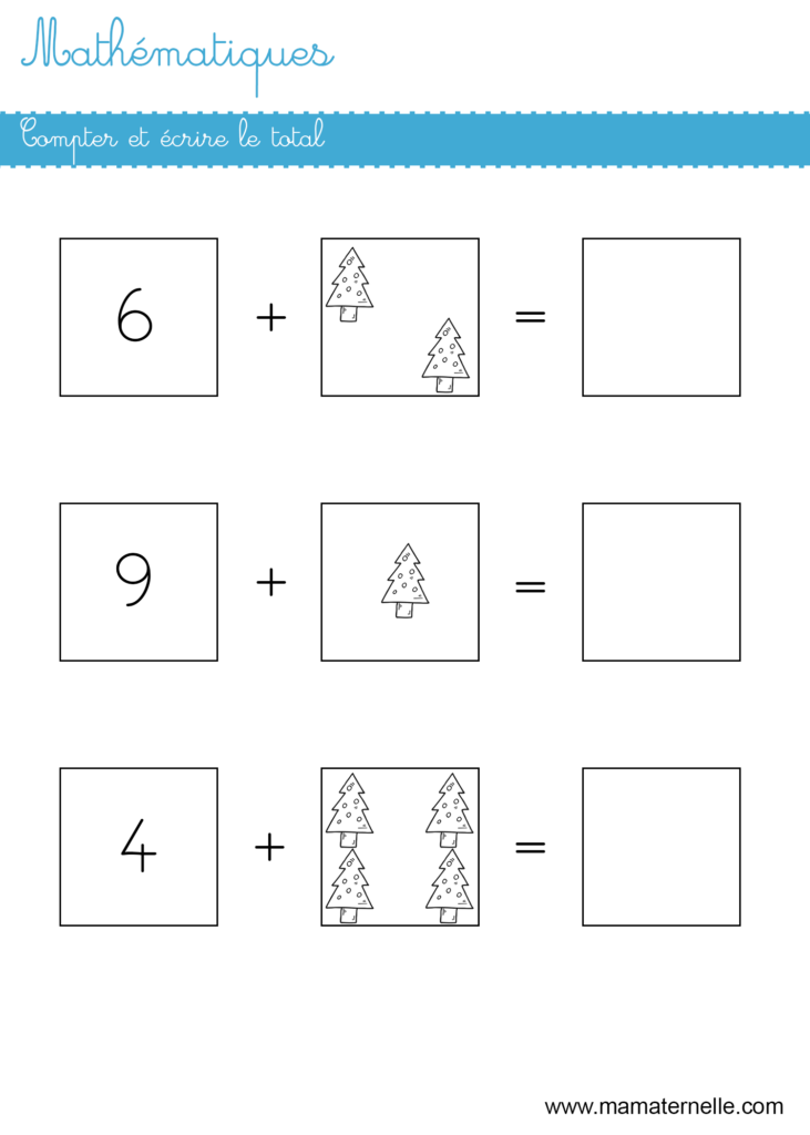 Grande section - Mathématiques : compter et écrire le total