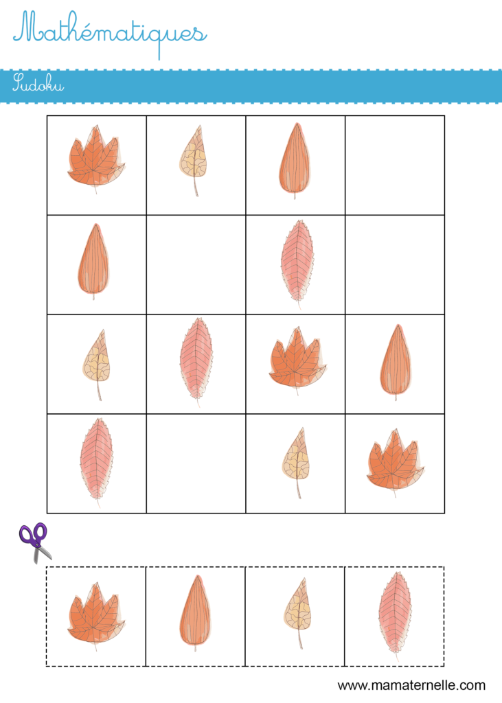 Grande section - Mathématiques : sudoku