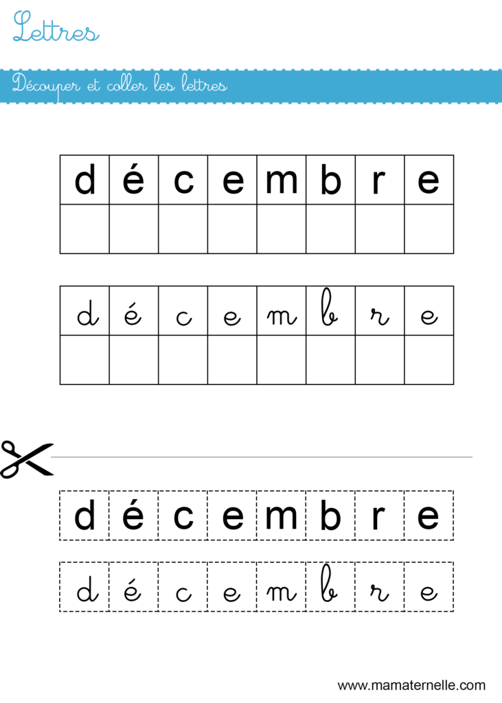 Grande section - Lettres : découper et coller les lettres