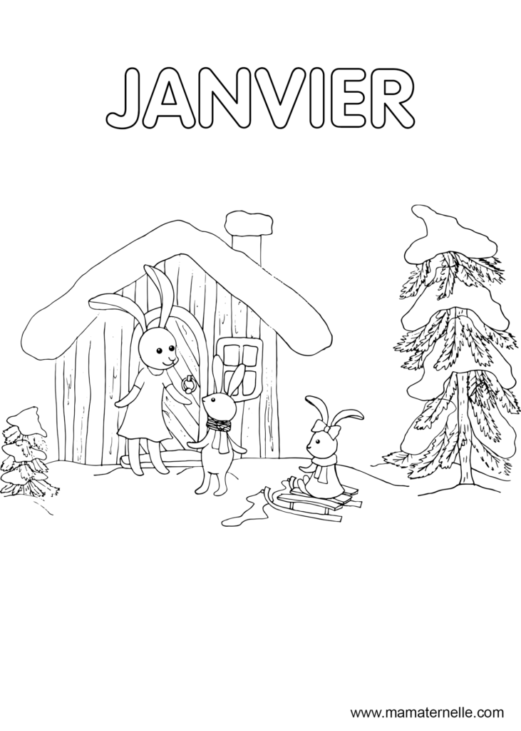 Activités - Coloriage du mois de Janvier