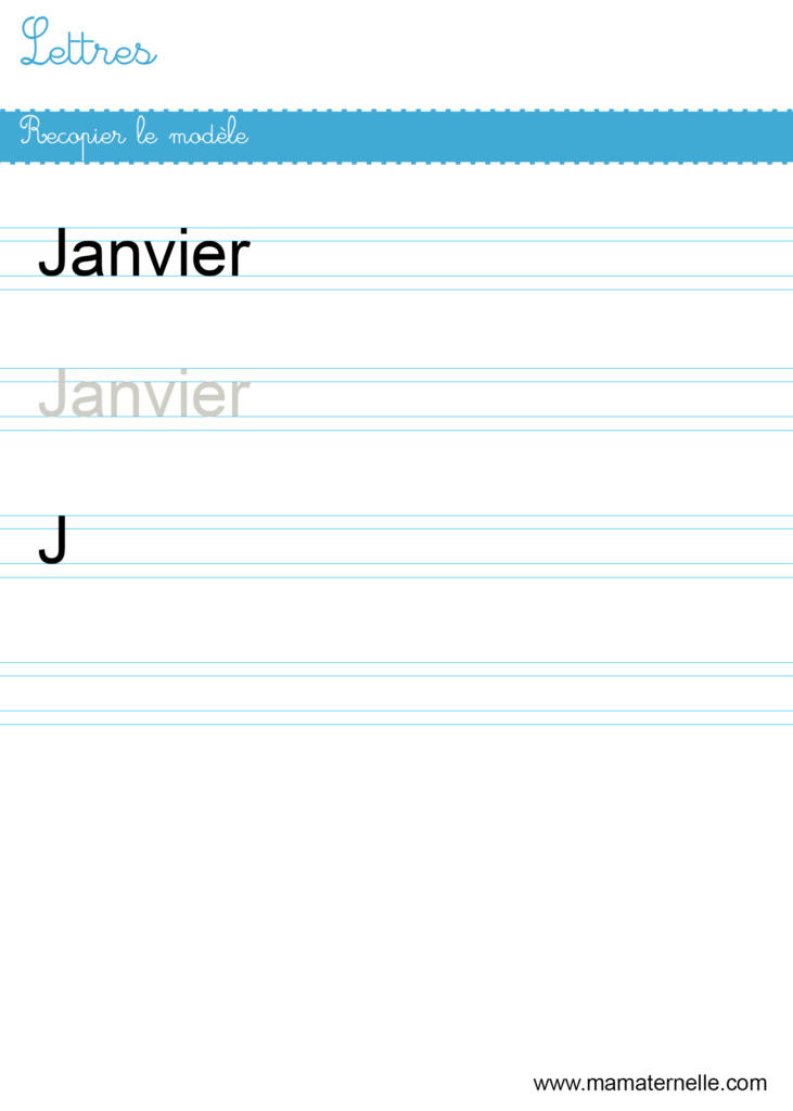 Grande section - Lettres : recopier le modèle