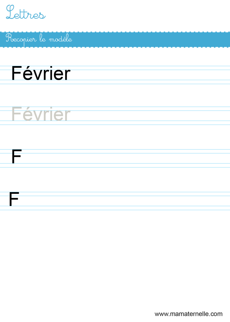 Grande section - Lettres : recopier le modèle