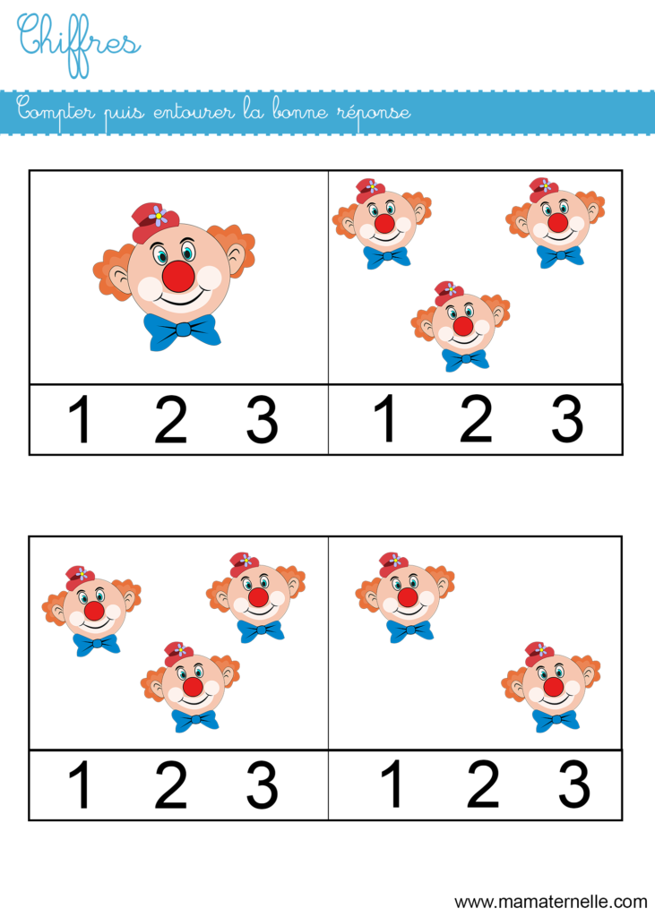 Petite section - Chiffres : compter puis entourer