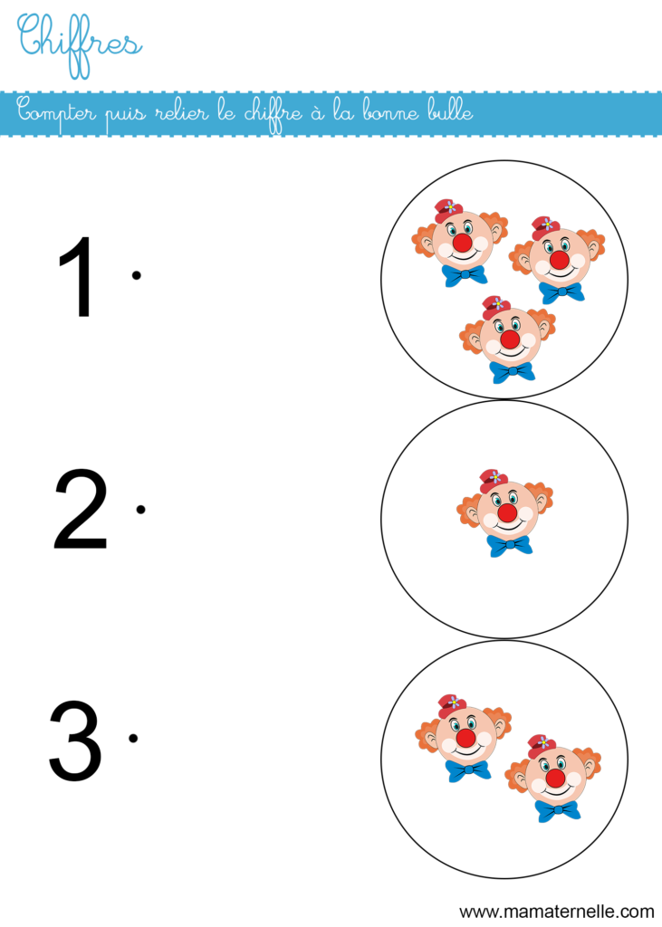 Petite section - Chiffres : compter puis relier