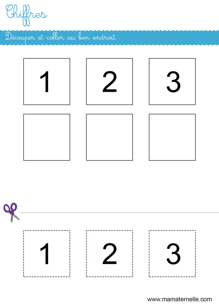 Petite section - Mathématiques : découper et coller au bon endroit