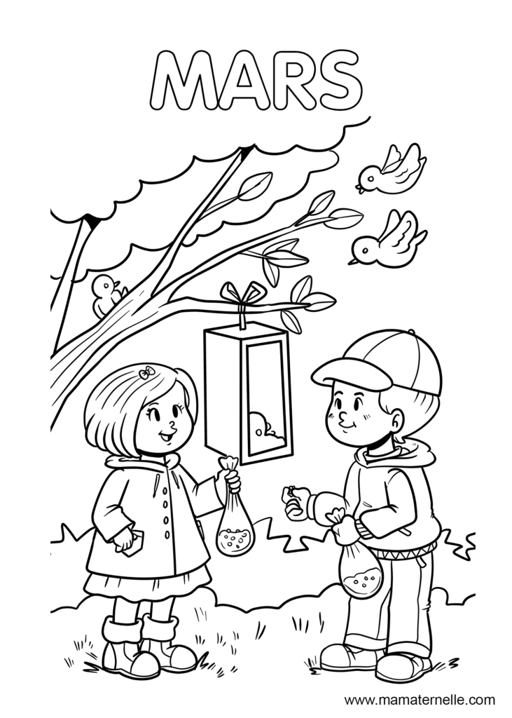 Activités - Coloriage du mois de mars