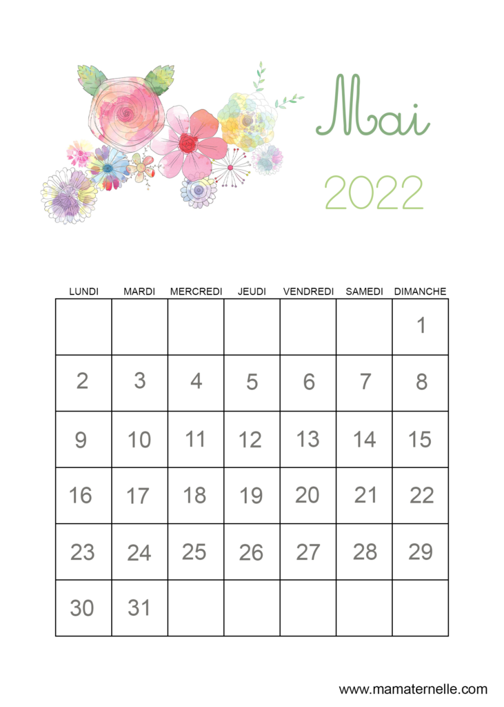 Activités - Calendrier Mai 2022