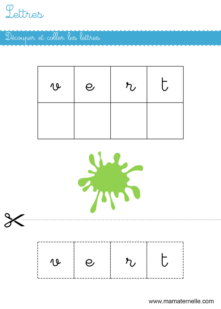 Grande section - Lettres : découper et coller les lettres