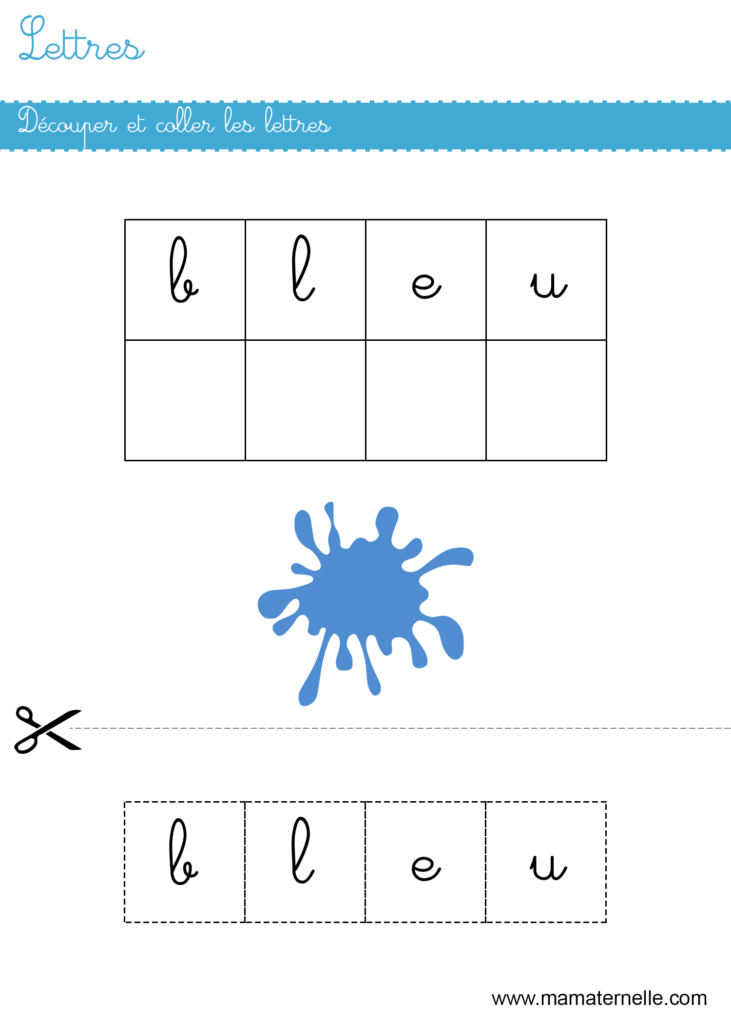 Grande section - Lettres : découper et coller les lettres