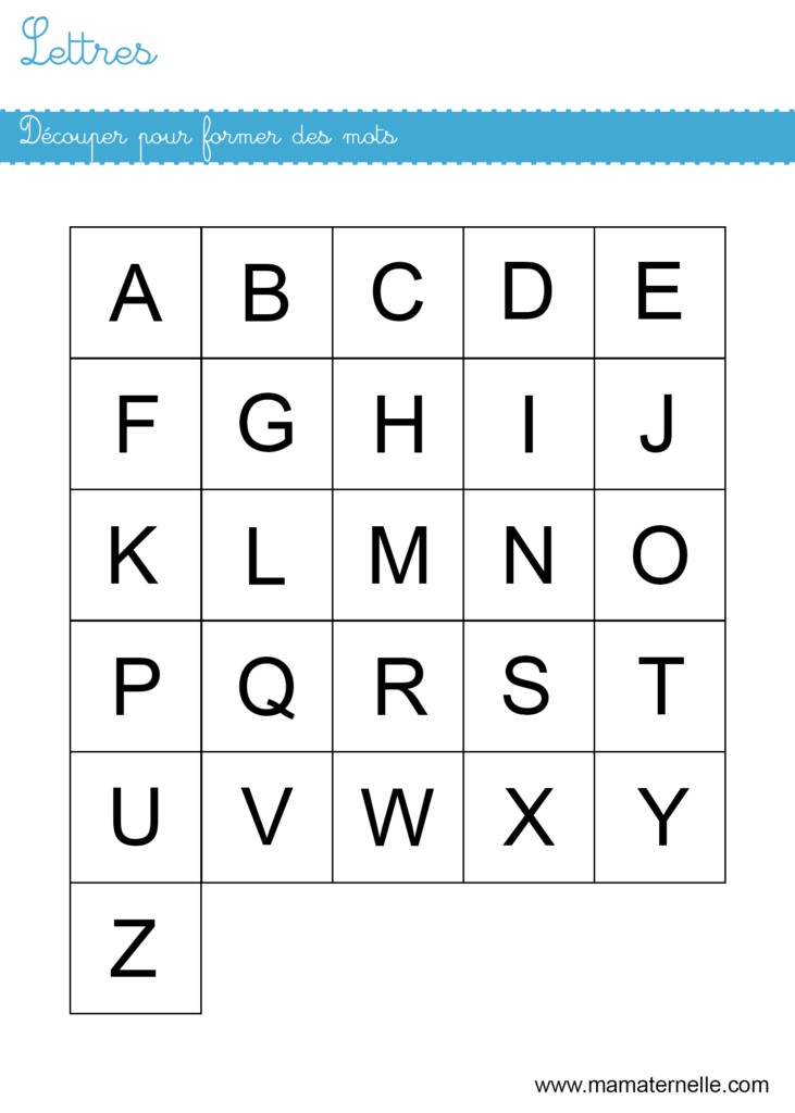 Moyenne section - Lettres : découper pour former des mots