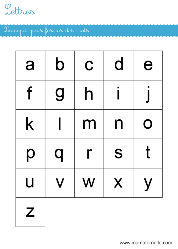 Moyenne section - Lettres : découper pour former des mots