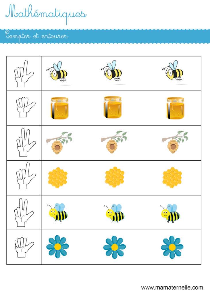 Petite section - Mathématiques : compter et entourer