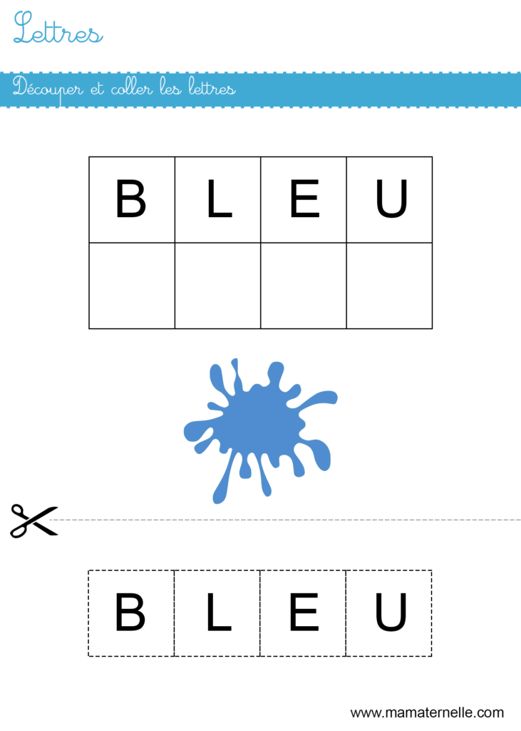 Petite section - Lettres : découper et coller les lettres