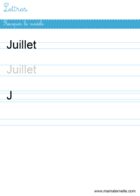 Petite section - Lettres : fiche du mois de Juillet