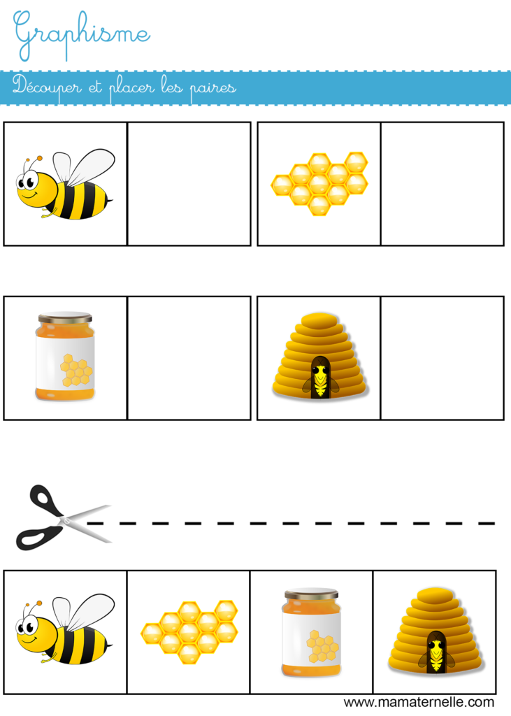 Petite section - Graphisme : découper et placer les paires