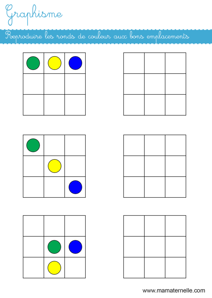 Moyenne section - Graphisme : reproduire les couleurs