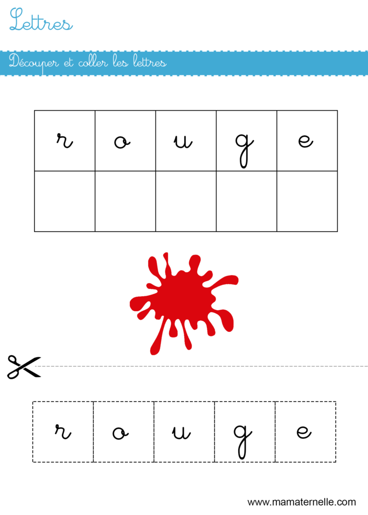 Grande section - Lettres : découper et coller