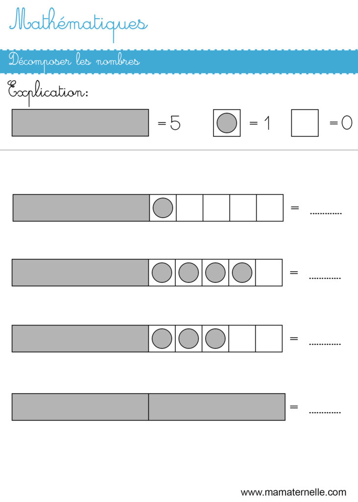 Grande section - Mathématiques : décomposer les nombres