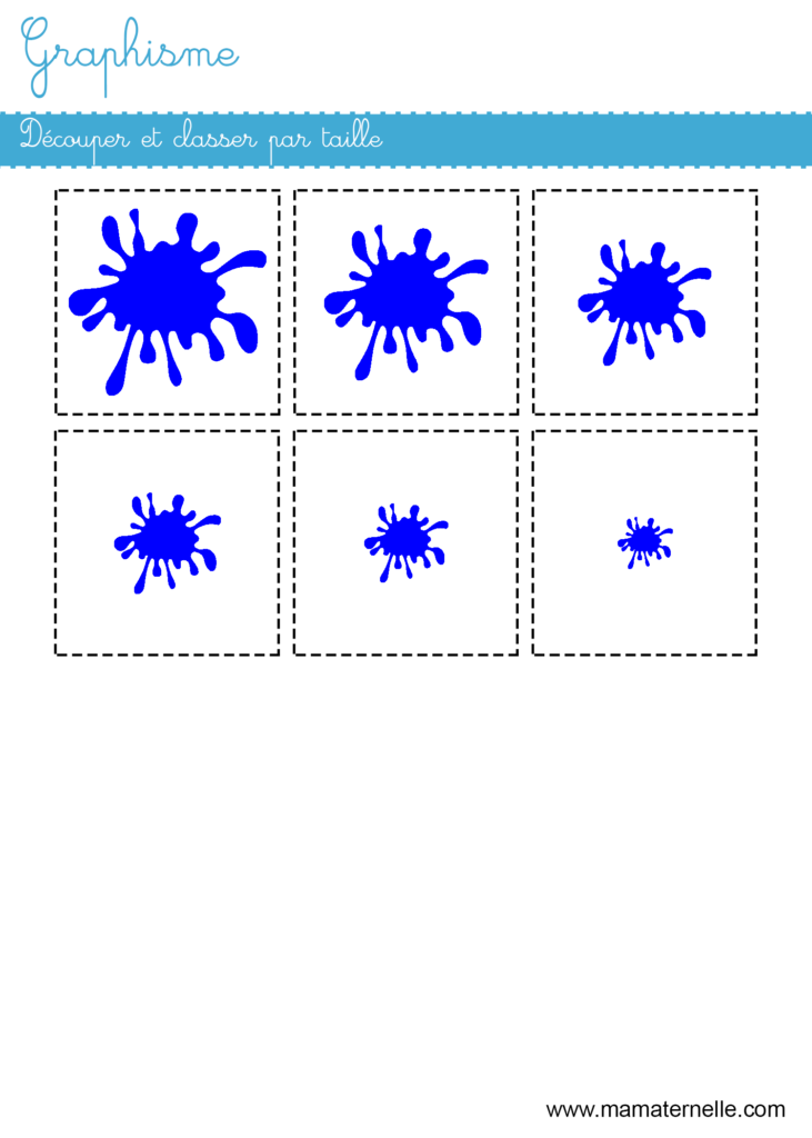 Petite section - Graphisme : découper et classer par taille