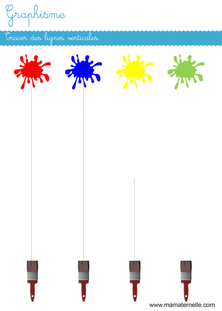 Moyenne section - Graphisme : tracer des lignes verticales