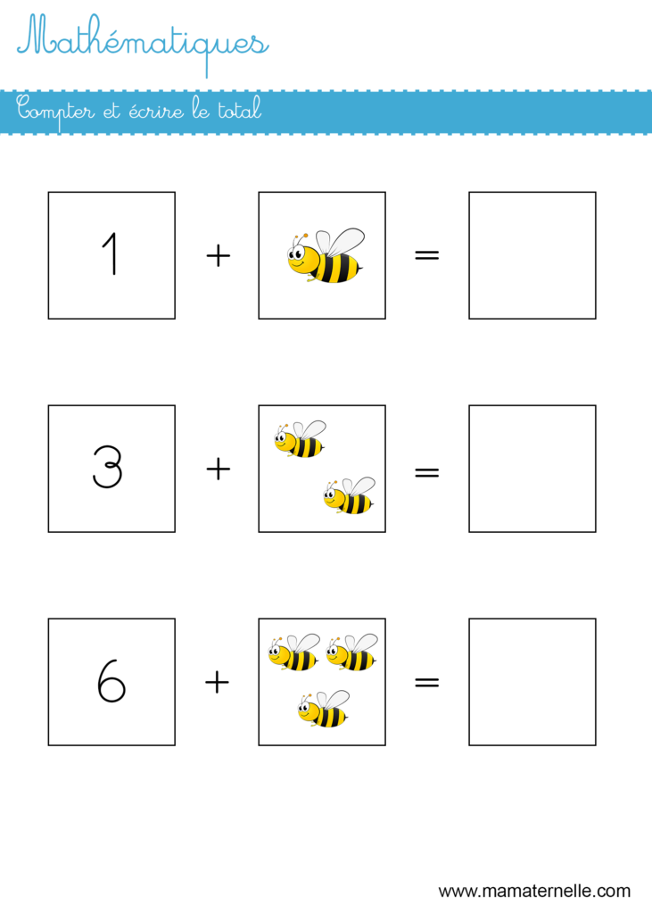 Grande section - Mathématiques : compter et écrire le total