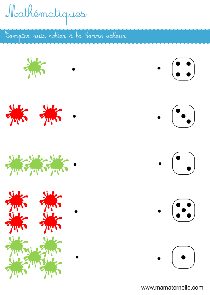 Grande section - Mathématiques : compter puis relier