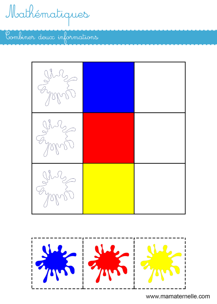 Moyenne section - Mathématiques : combiner deux informations