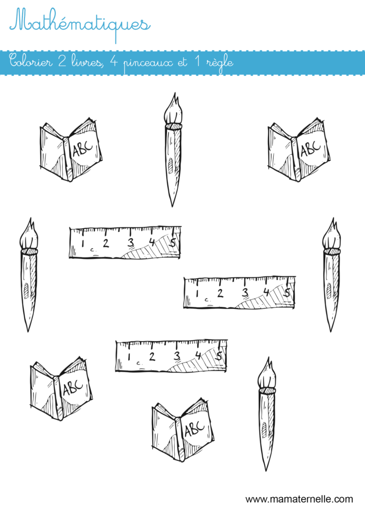 Moyenne section - Mathématiques : colorier