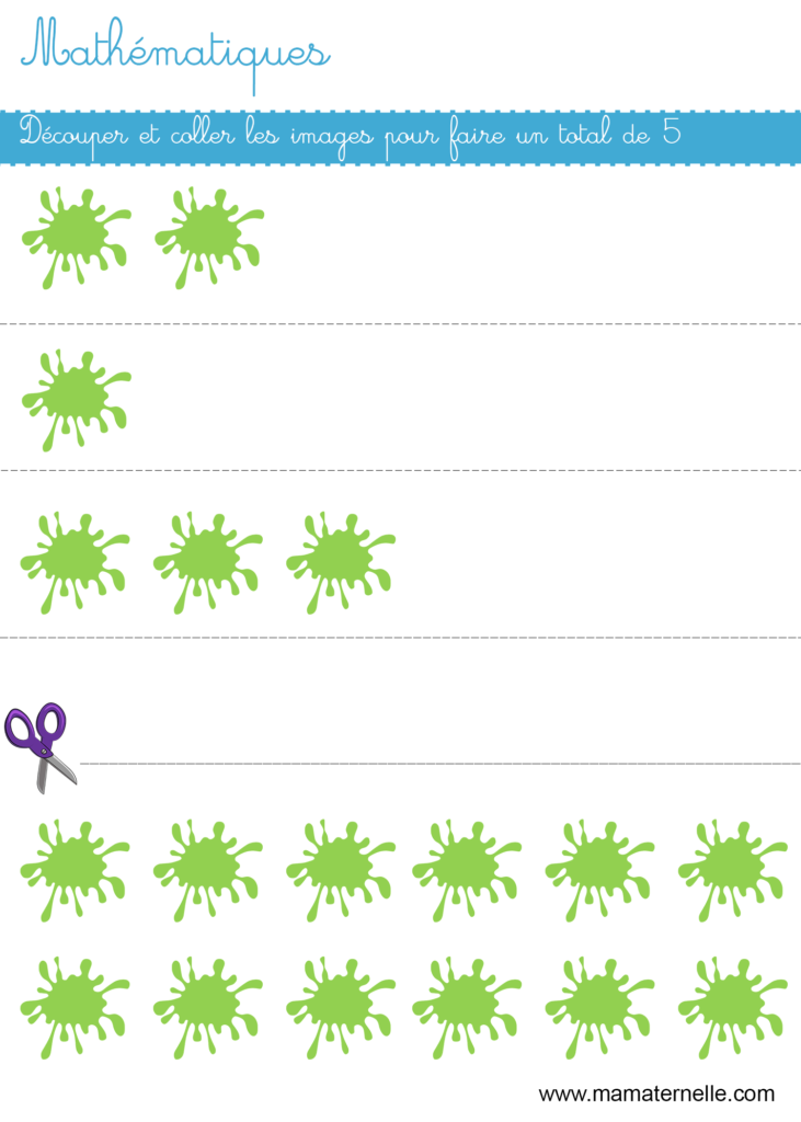 Moyenne section - Mathématiques : découper et coller