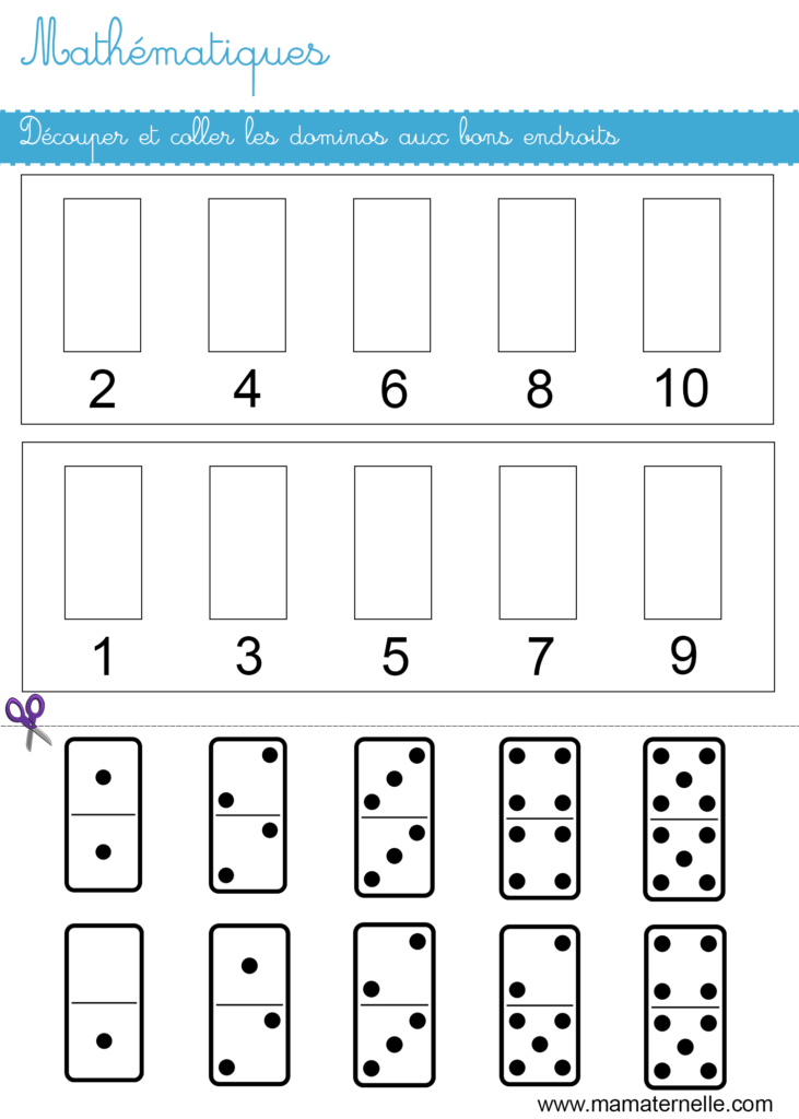 Grande section - Mathématiques : coller les dominos