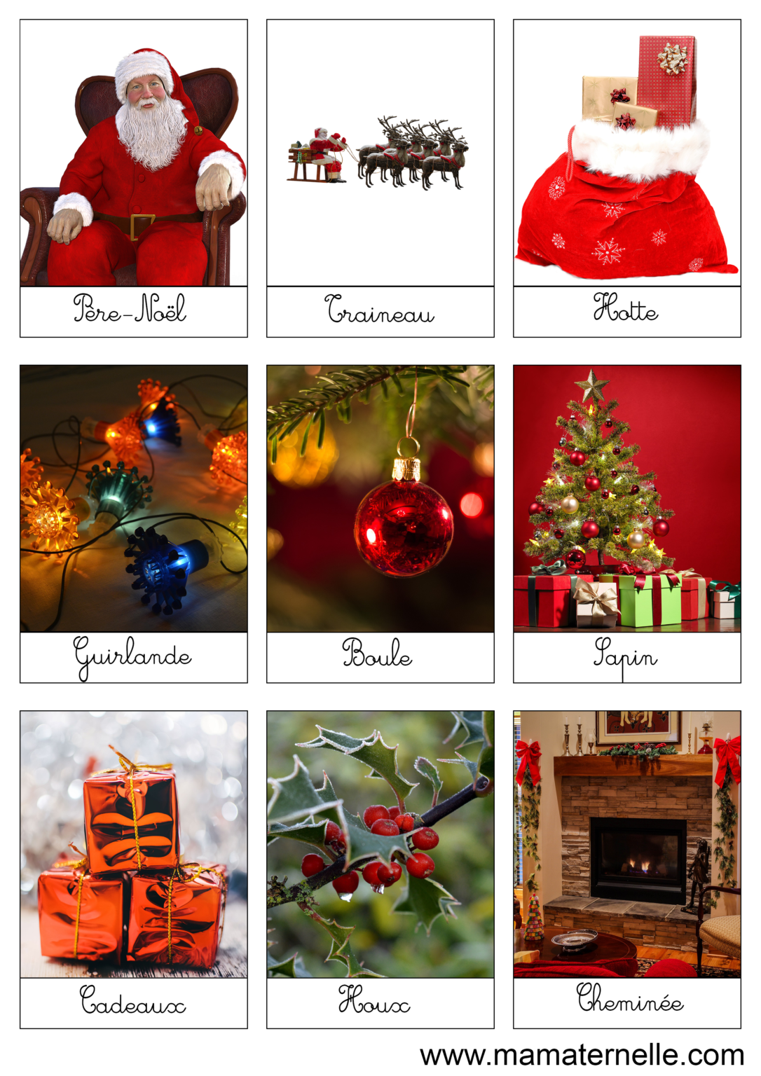 Cartes de nomenclature : Noël - Ma Maternelle
