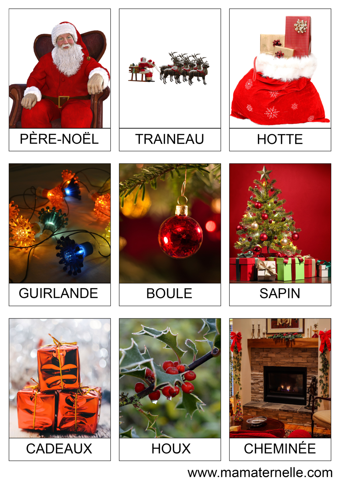 Cartes de nomenclature : Noël - Ma Maternelle