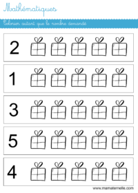 Petite section - Mathématiques : colorier autant que le nombre