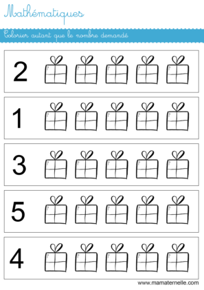 Exercices de mathématiques moyenne section - Ma Maternelle