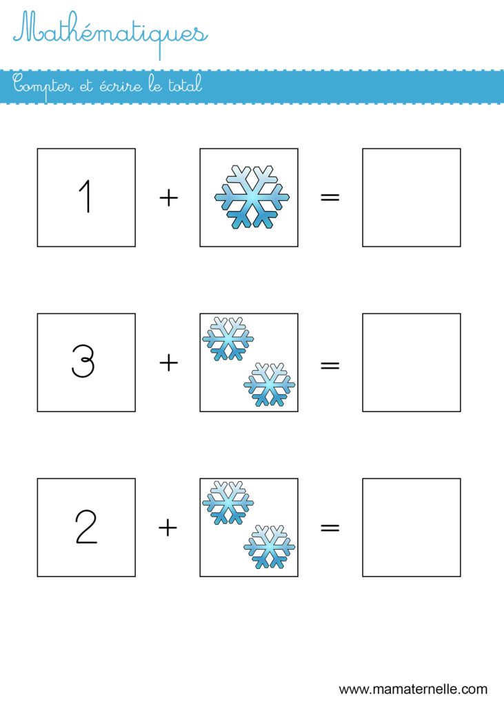 Grande section - Mathématiques : compter et écrire le total