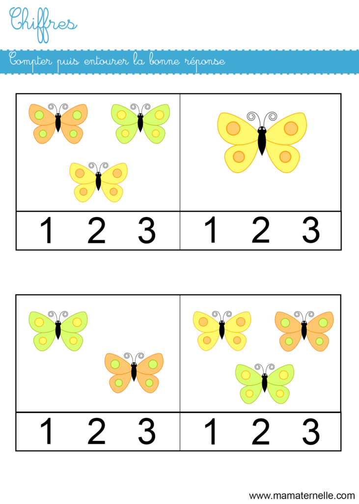 Petite section - Chiffres : compter puis entourer