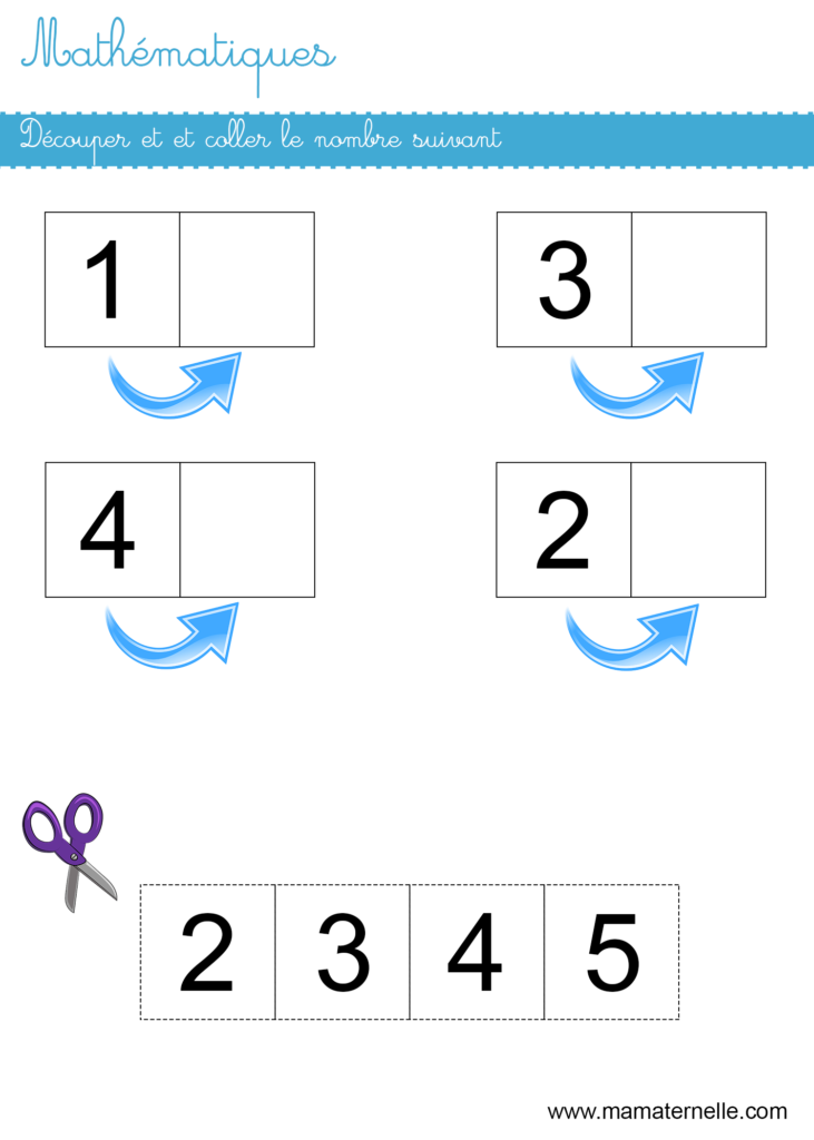 Grande section - Mathématiques : découper et coller le suivant