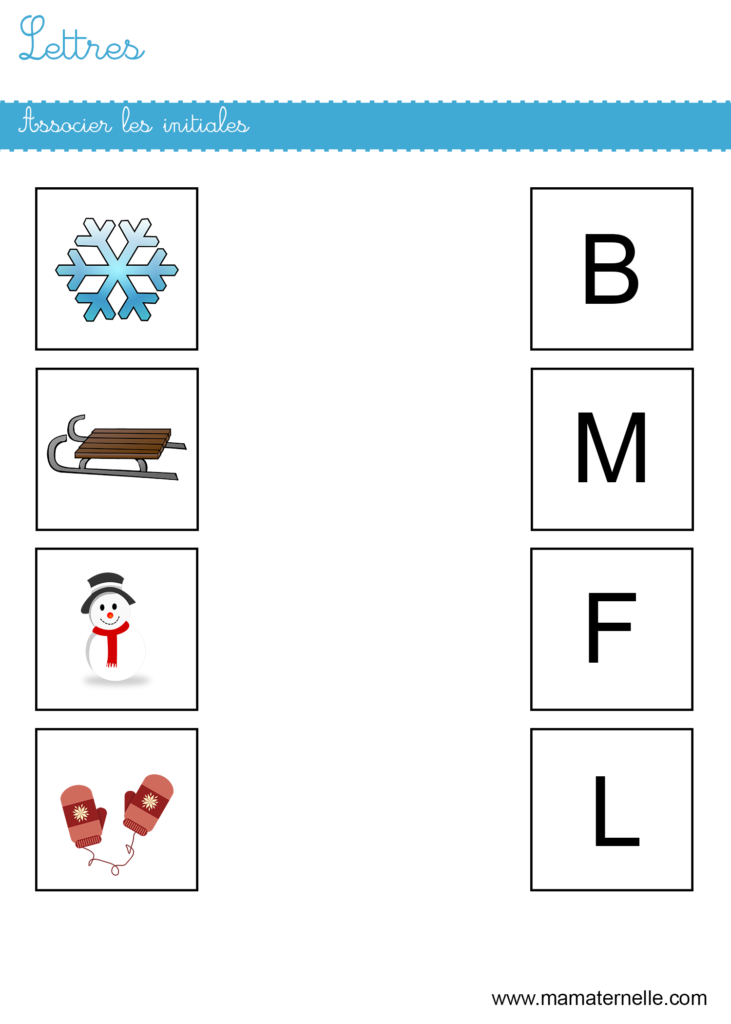 Grande section - Lettres : associer les initiales