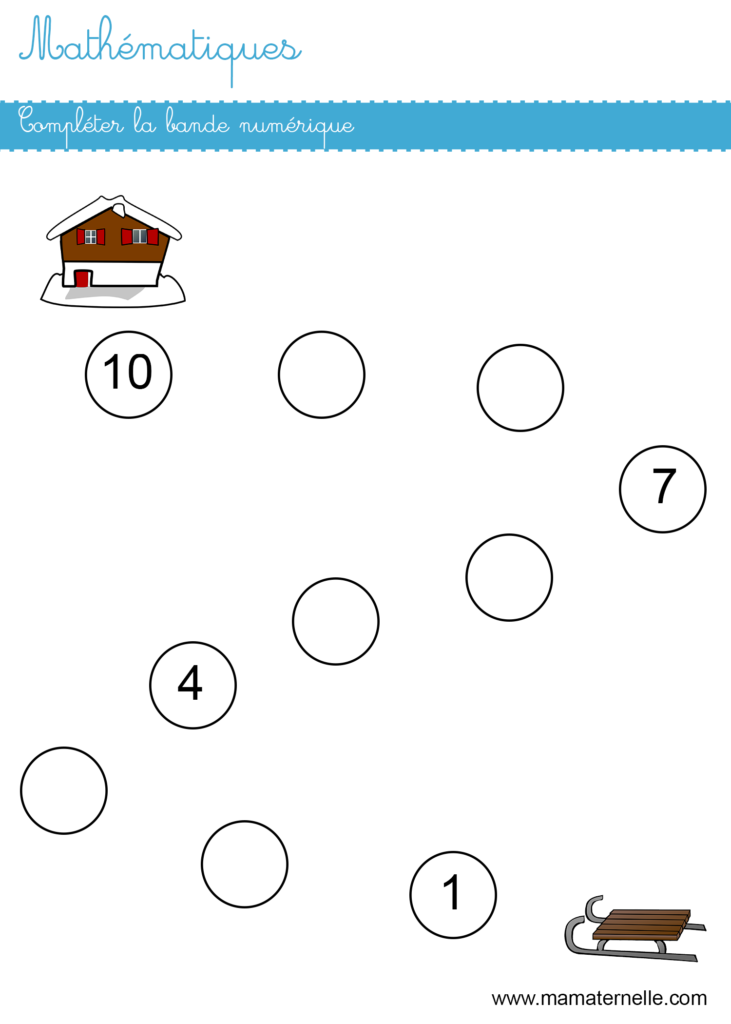 Grande section - Mathématiques : compléter la bande numérique