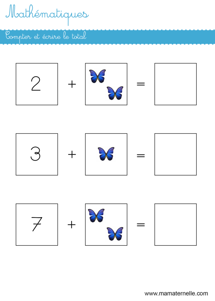 Grande section - Mathématiques : compter et écrire le total