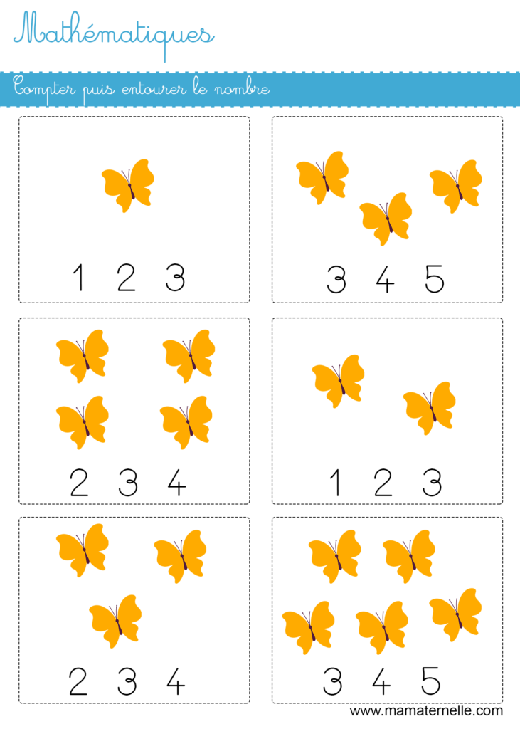 Moyenne section - Mathématiques : compter puis entourer