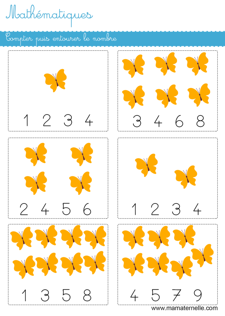 Grande section - Mathématiques : compter puis entourer