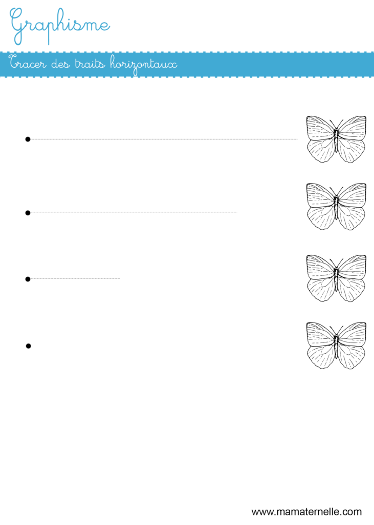 Moyenne section - Graphisme : tracer des traits horizontaux