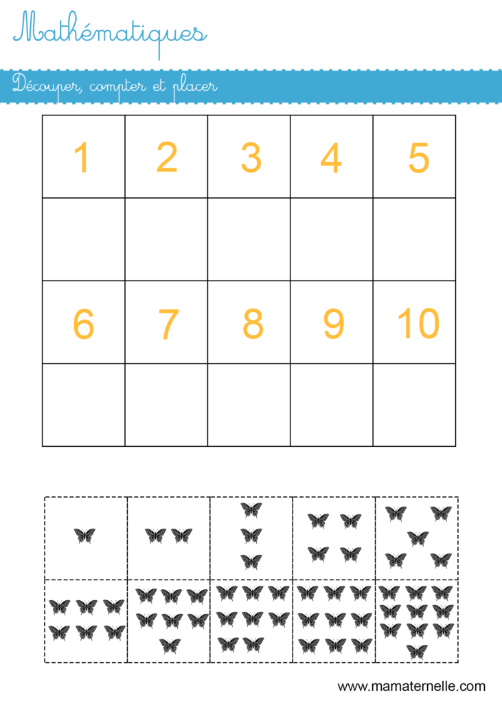 Grande section - Mathématiques : découper compter et placer