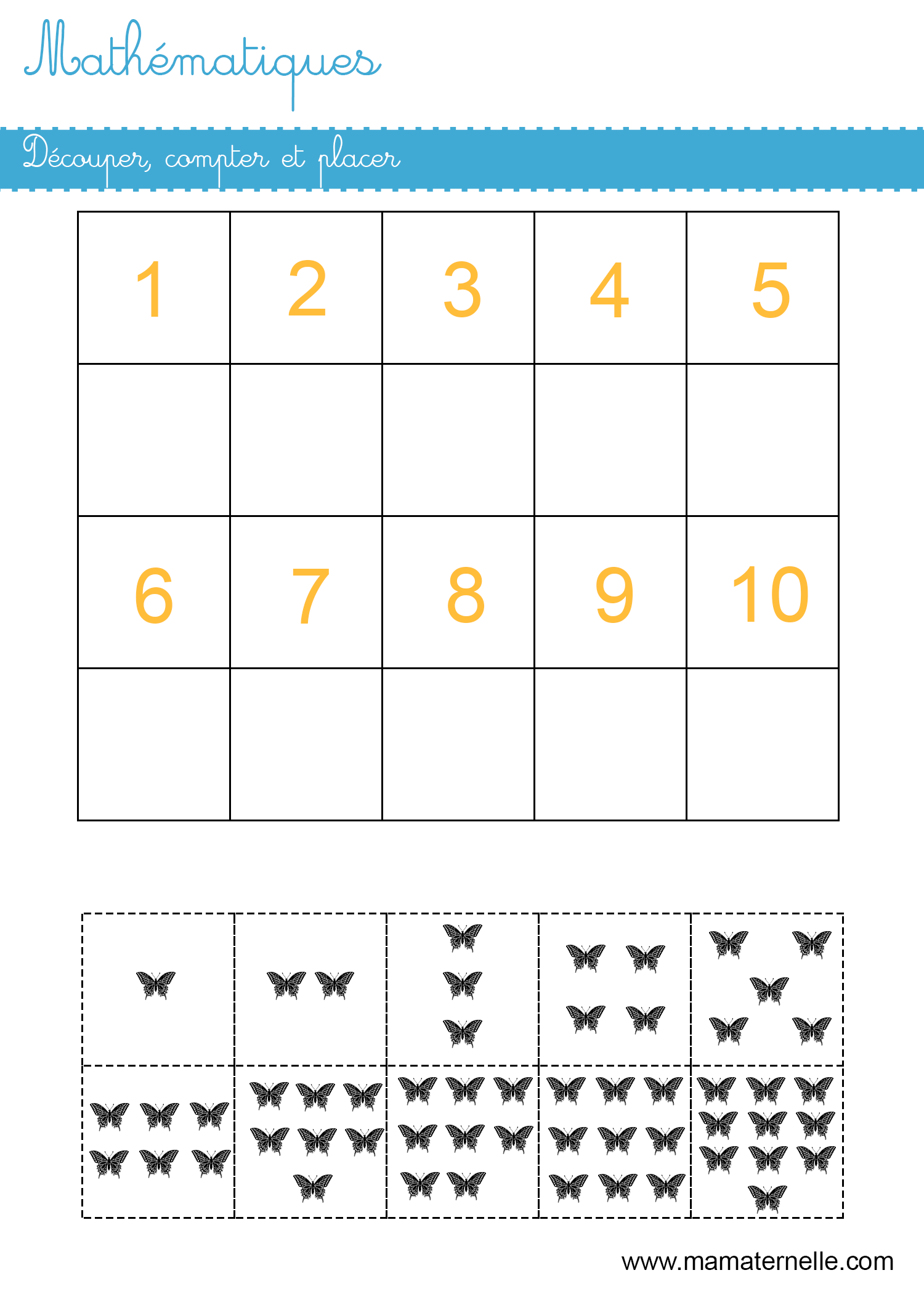 Math matiques D couper Compter Et Placer Ma Maternelle Math matiques D couper Compter Et Placer Ma Maternelle