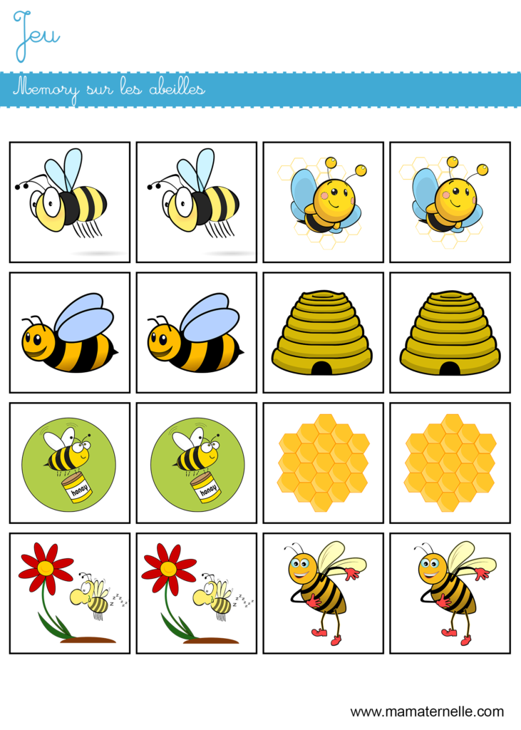 Activités - Jeu : memory sur les abeilles