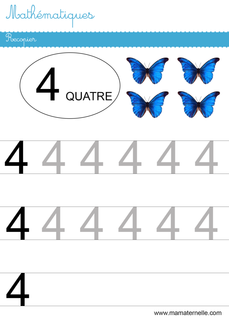 Moyenne section - Mathématiques : recopier