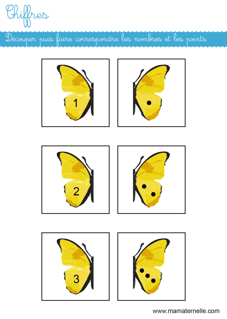 Petite section - Chiffres : découper et faire correspondre