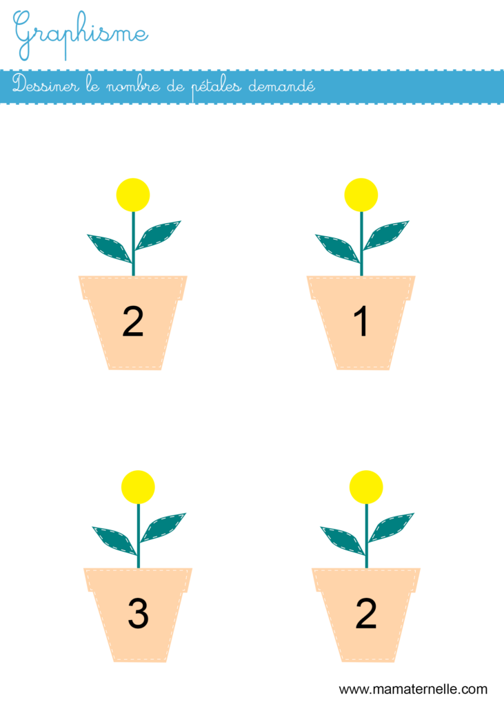 Petite section - Graphisme : dessiner le nombre demandé