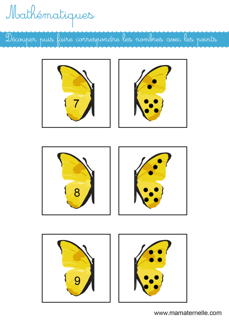 Grande section - Mathématiques : découper et faire correspondre